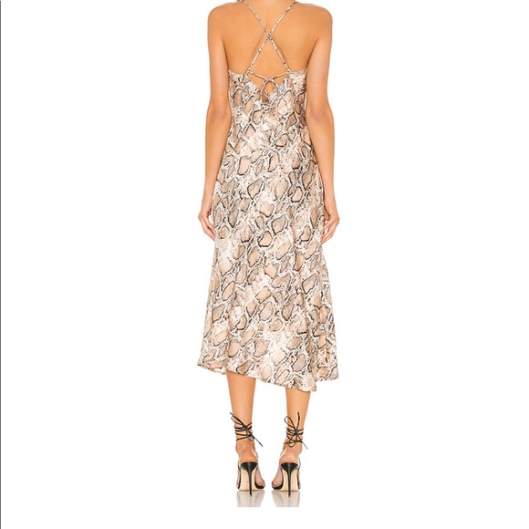 REVOLVE snake skin taupe silk dress - Picture 3 of 4